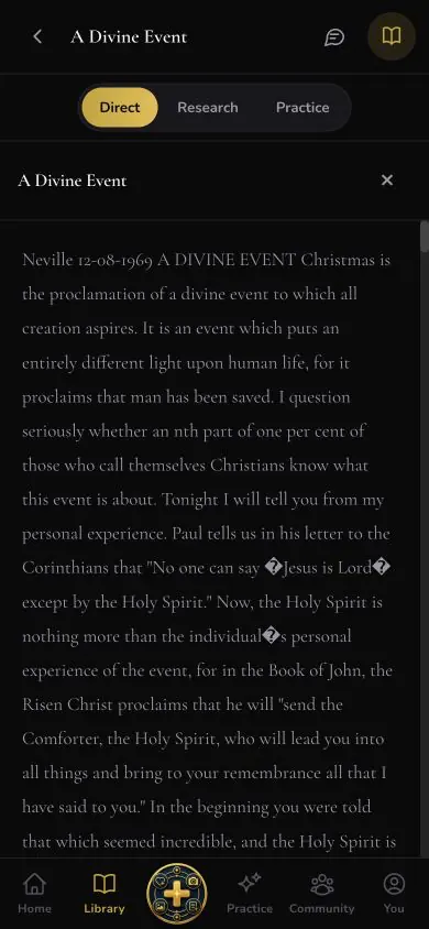 Source Reader screen in Neville AI