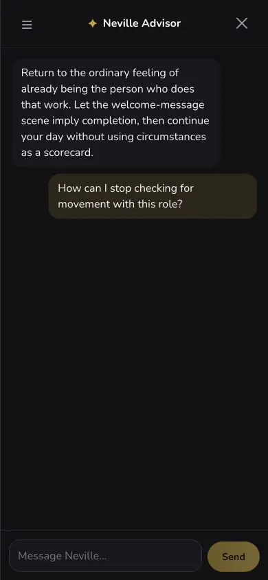 Advisor Chat Populated screen in Neville AI