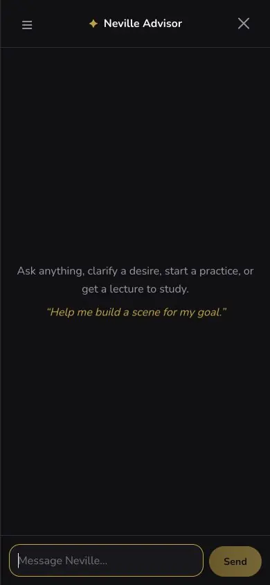 Advisor Chat screen in Neville AI
