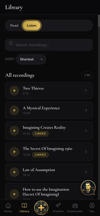 Audio Sort Shortest screen in Neville AI
