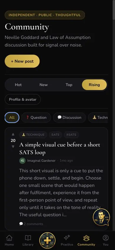 Community Filter All screen in Neville AI