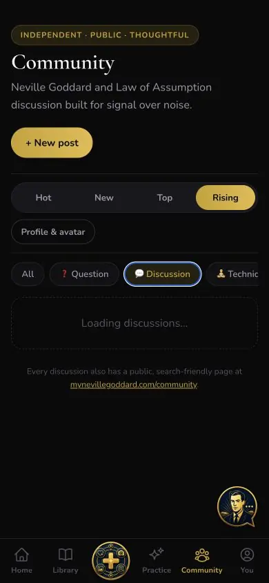 Community Filter Discussion screen in Neville AI
