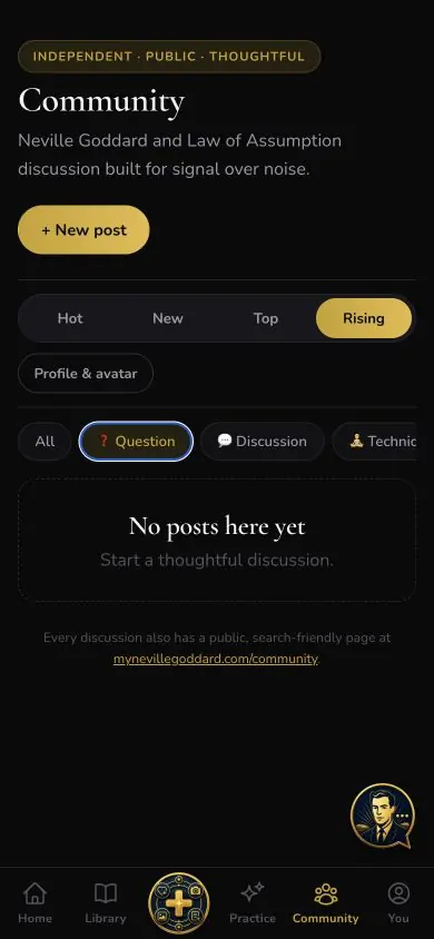 Community Filter Question screen in Neville AI
