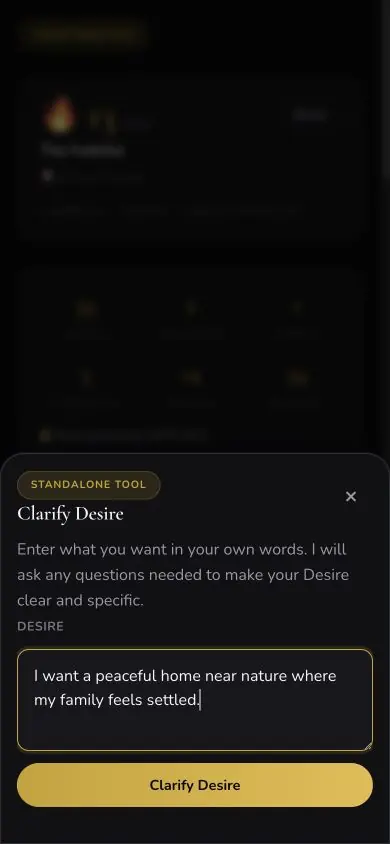 Desire Clarify Input screen in Neville AI