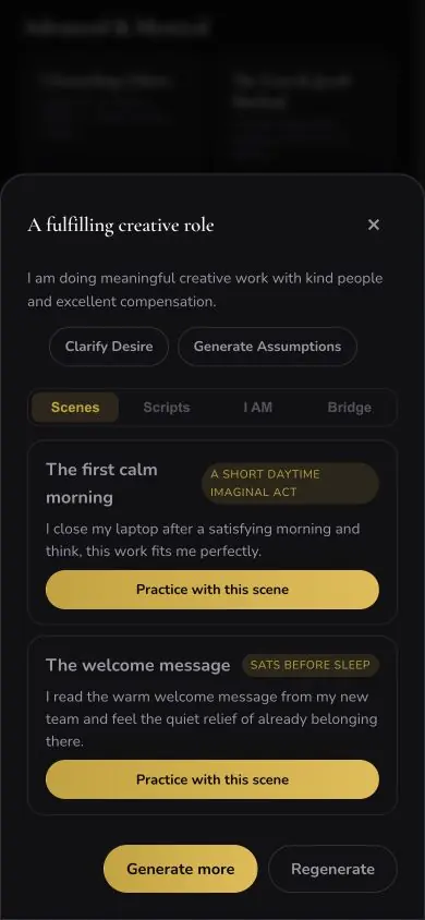 Desire Detail Scenes screen in Neville AI