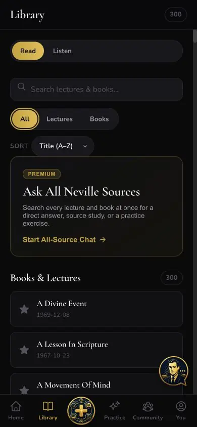 Library Sort Title screen in Neville AI