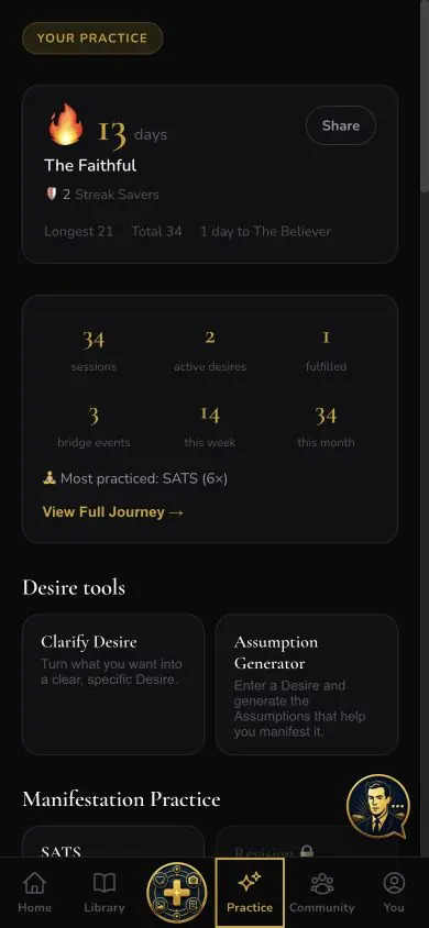 Practice Basic Plan Locked Techniques screen in Neville AI