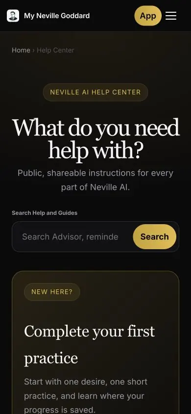 Public Help Home screen in Neville AI