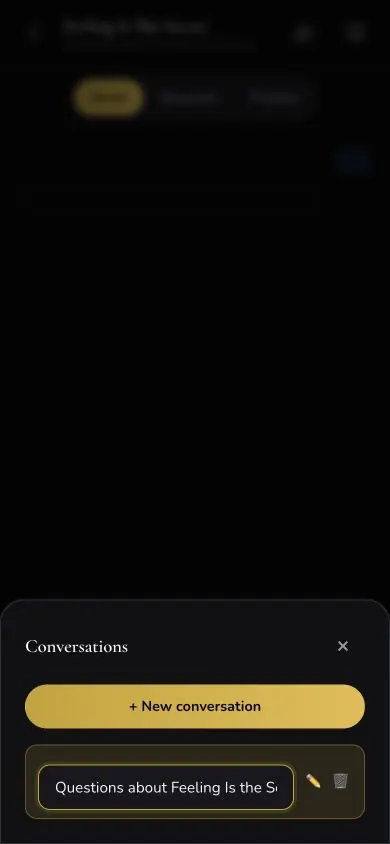 Source Conversation Rename screen in Neville AI