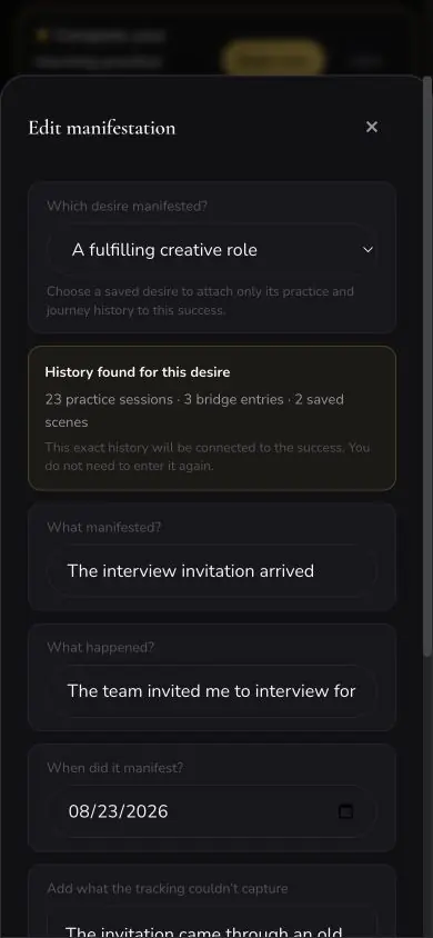Success Edit Form screen in Neville AI