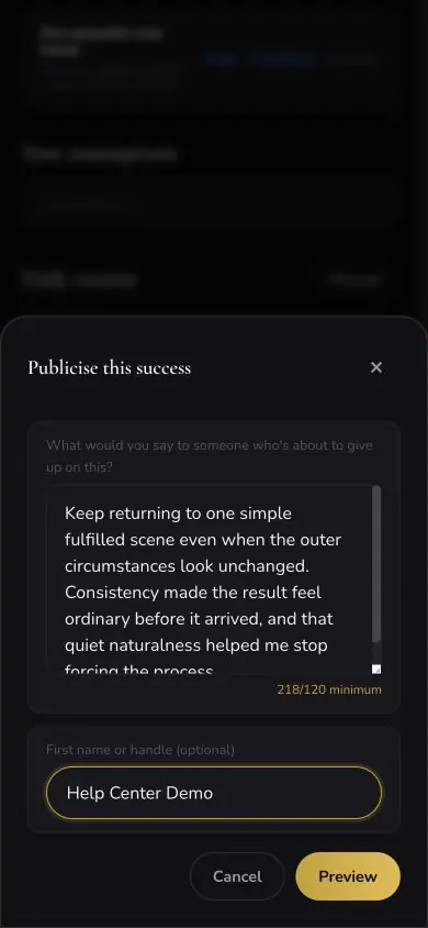 Success Publicise Completed screen in Neville AI